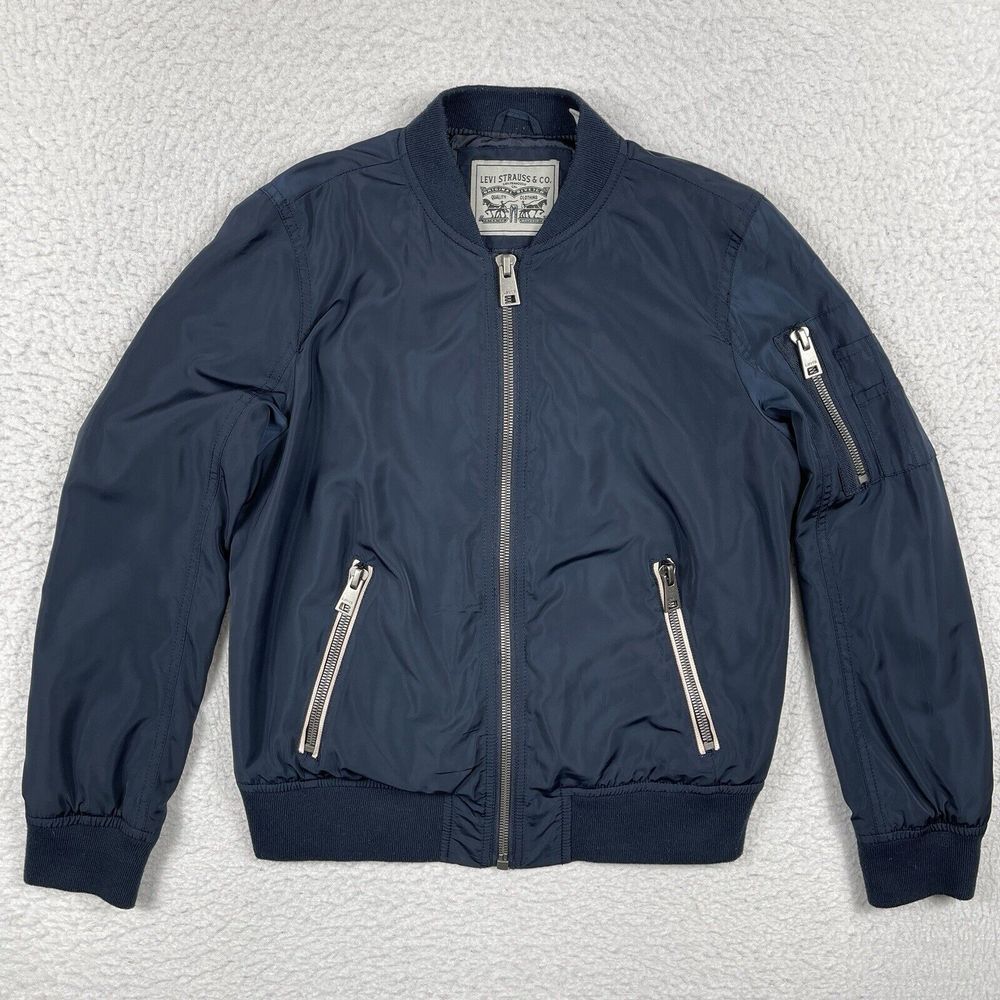 Levis Jacket Womens Medium Blue Full Zip Utility Casual Travel‎ Workwear Coat